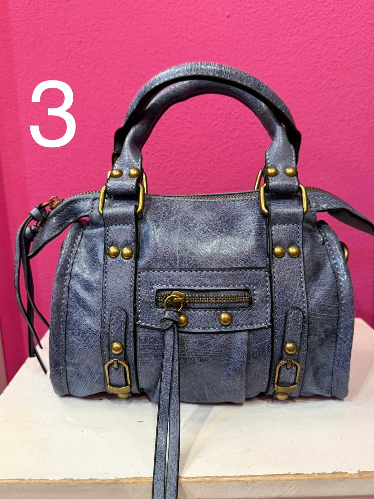 Borsa Cristobal in Eco Pelle Colorata in Hardware Oro