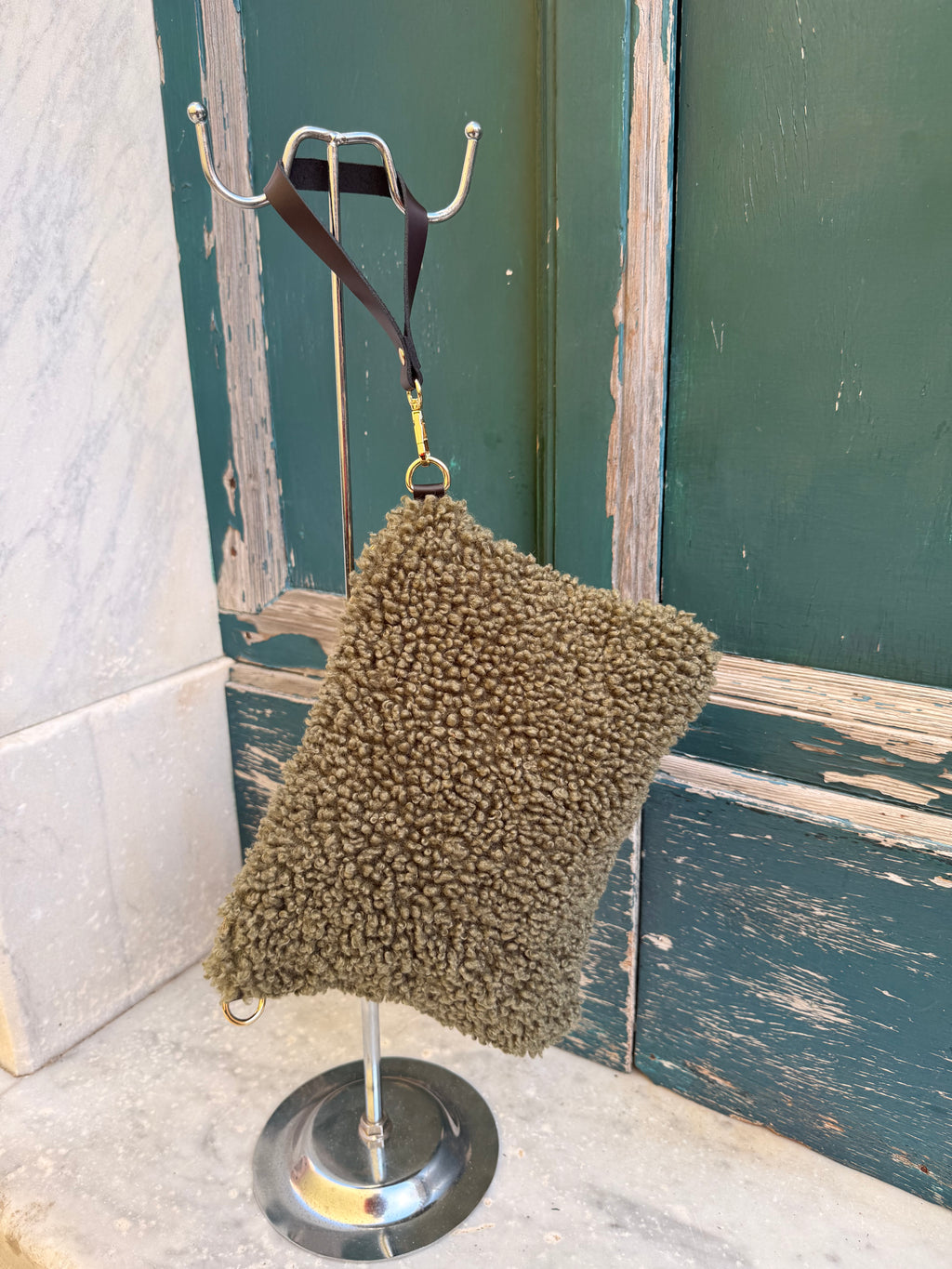 Borsa Pochette Giuli in Vera Pelle e Teddy con tracolla