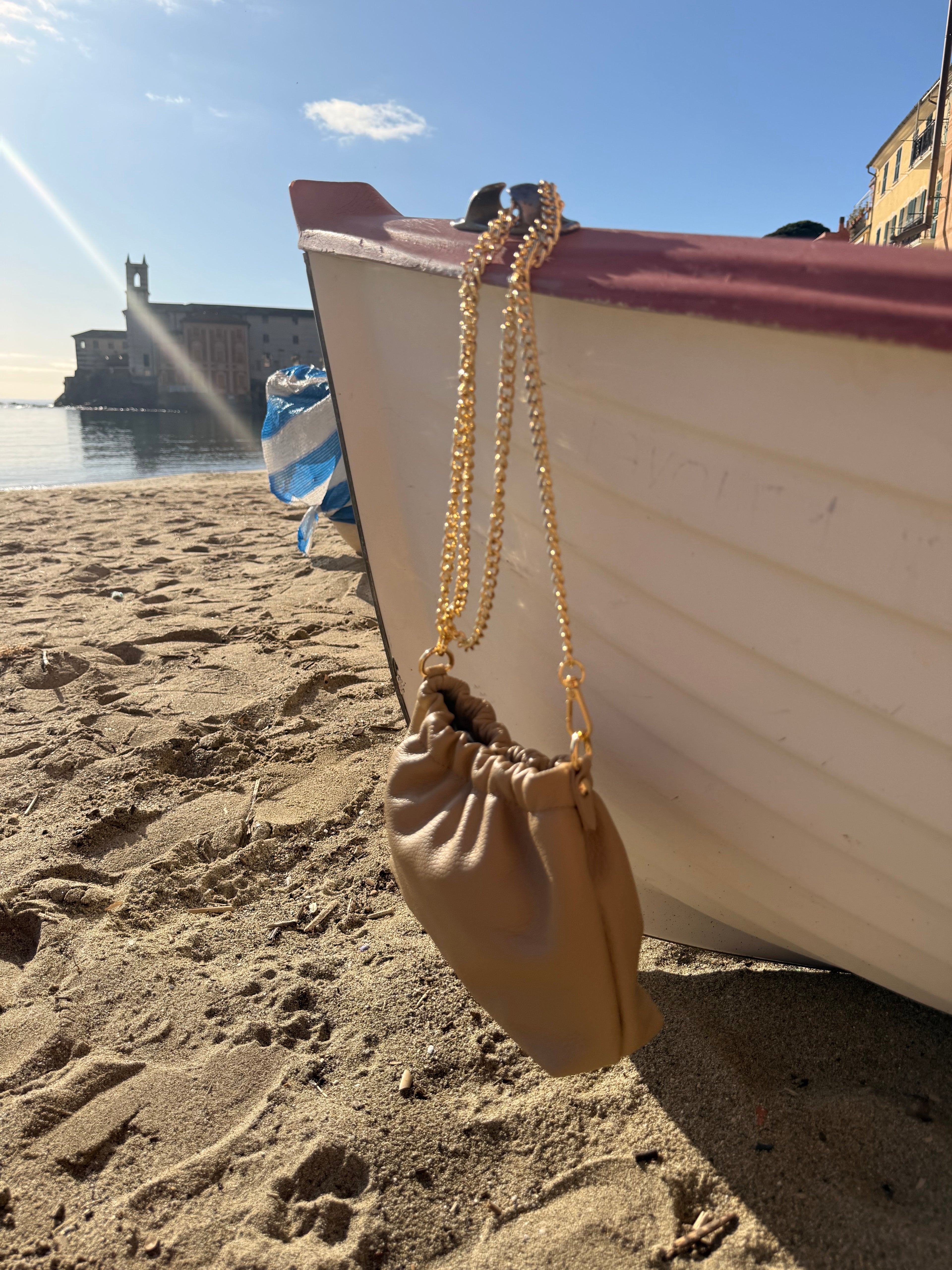 Borsa Mary Vera Pelle con tracolla metallica