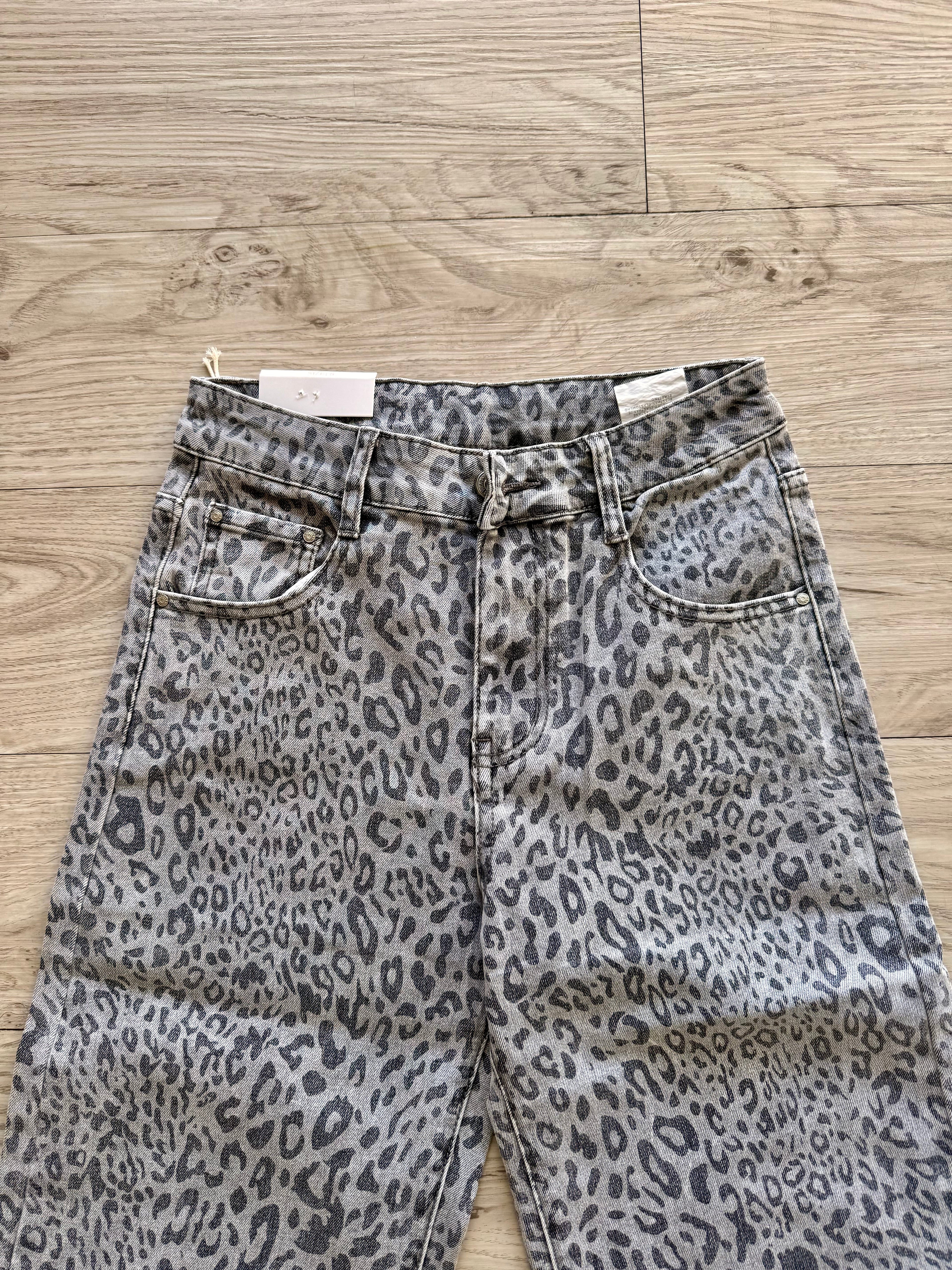 Jeans Animalier Grigio e Nero elasticizzato