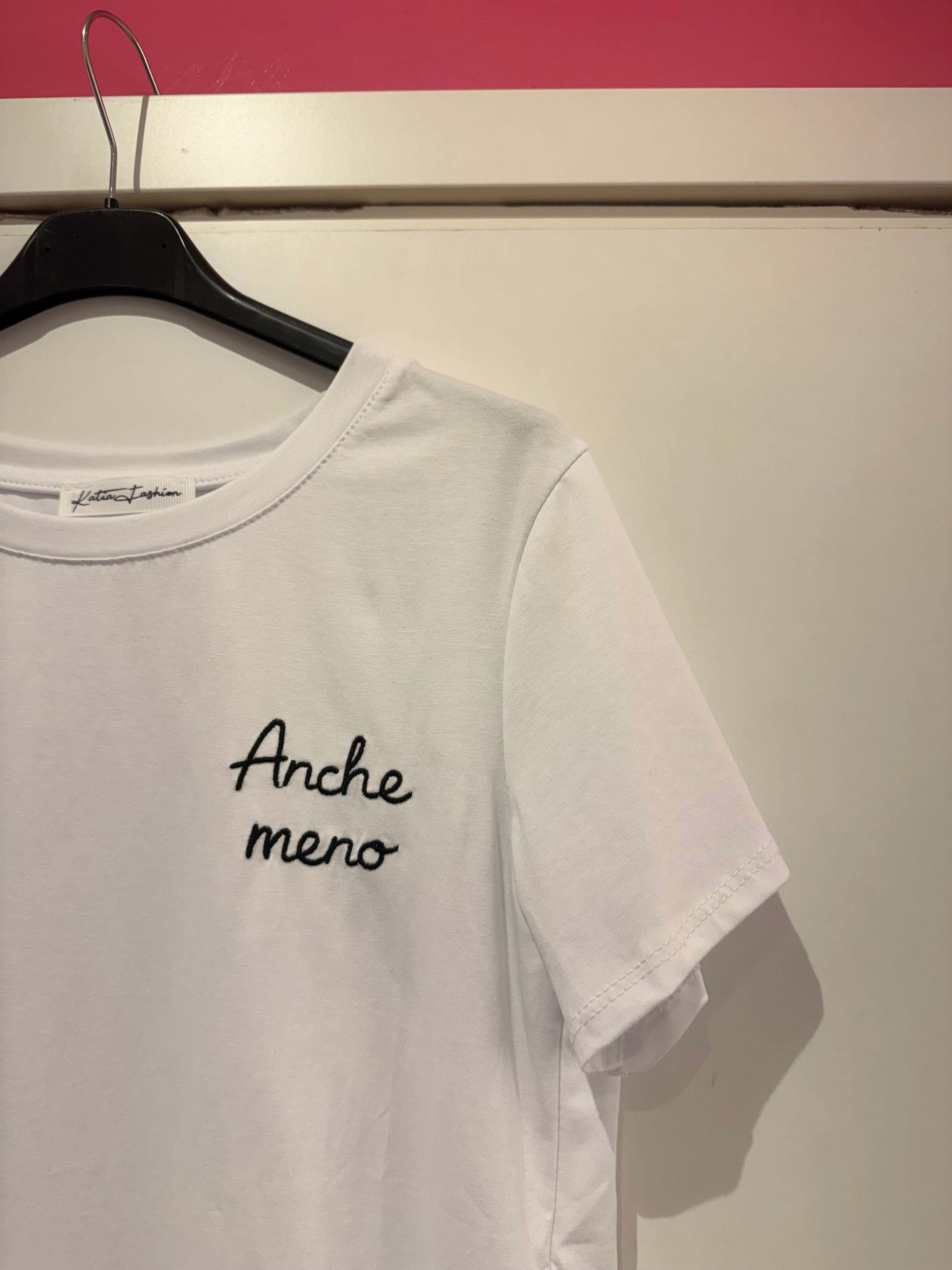 T-shirt scritte divertenti (ricami neri) 100% cotone