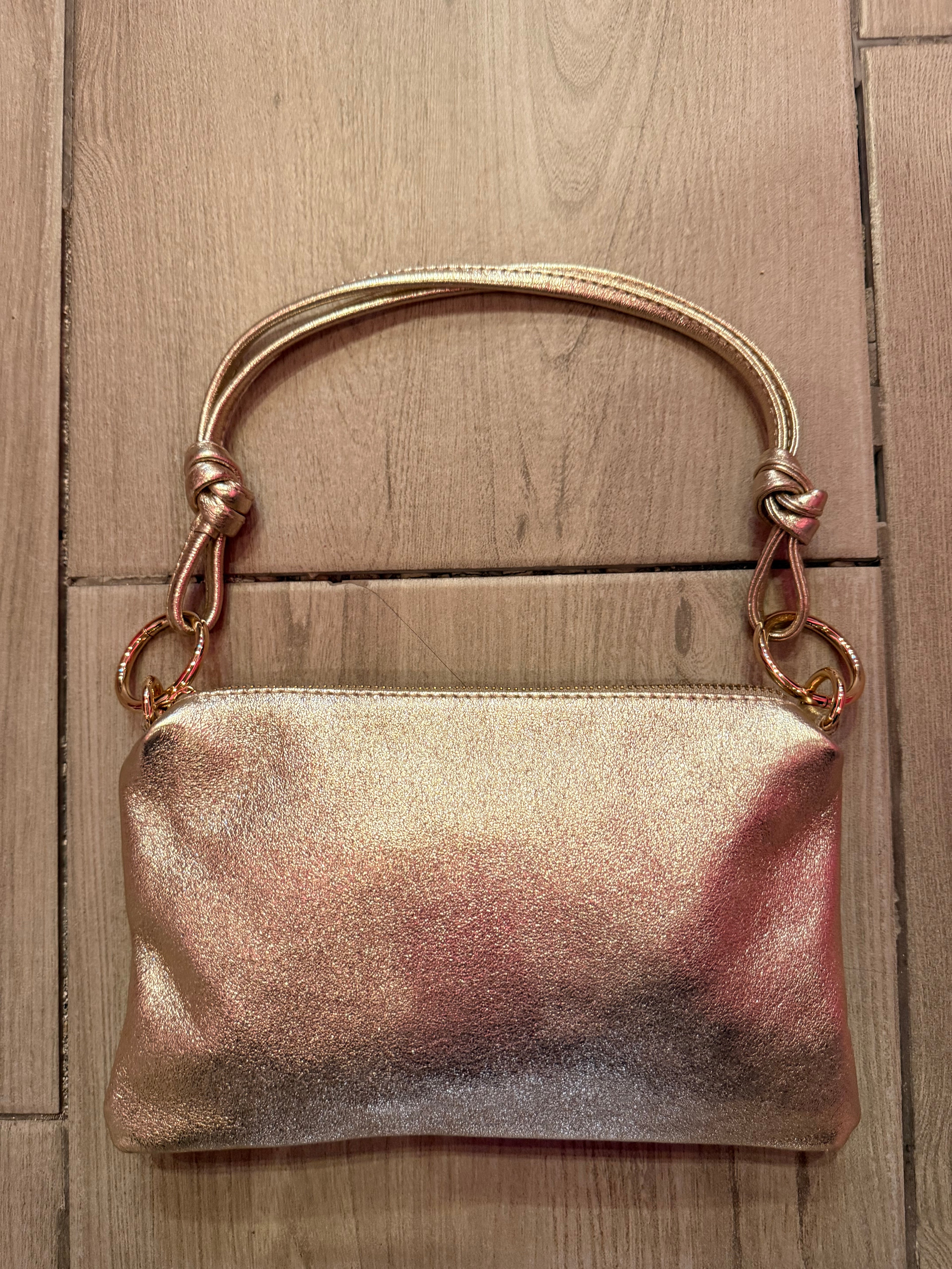 Borse  “￼Franci”in vera pelle con anelli dorati