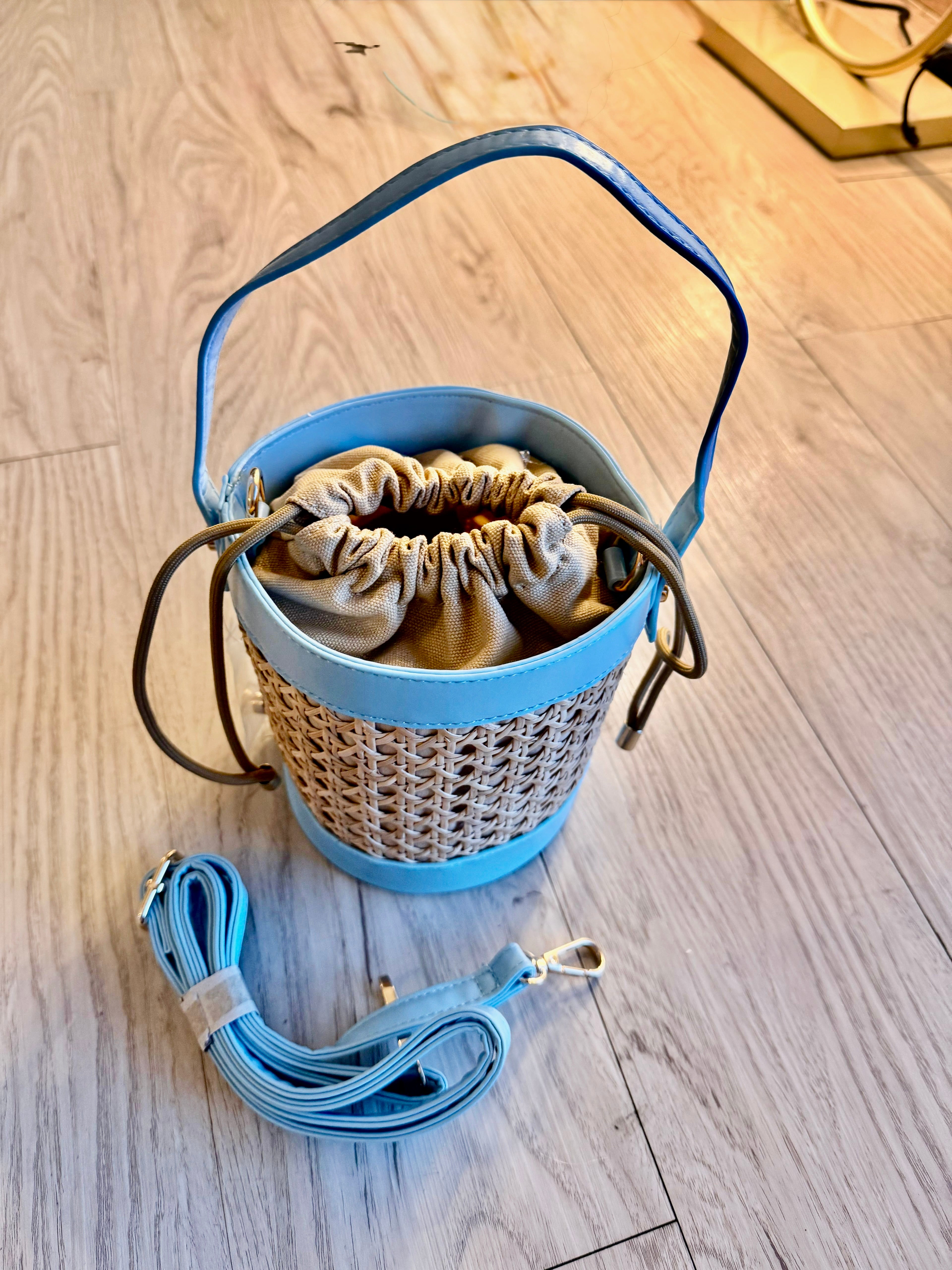 Borsa Secchiello Riviera Intrecciata con Tracolla