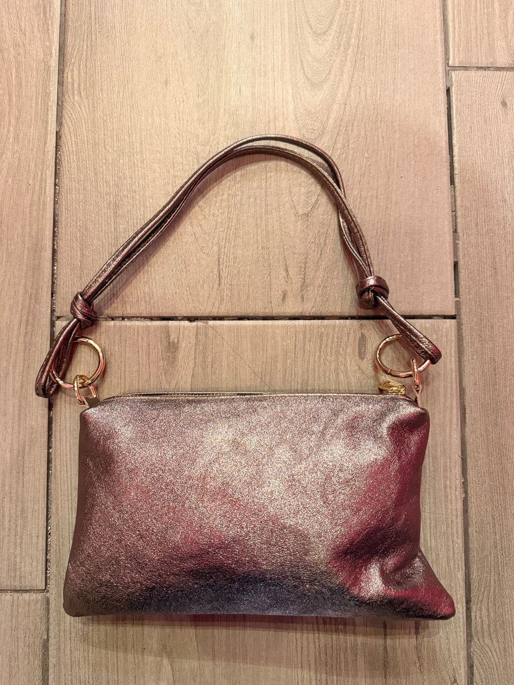 Borse  “￼Franci”in vera pelle con anelli dorati