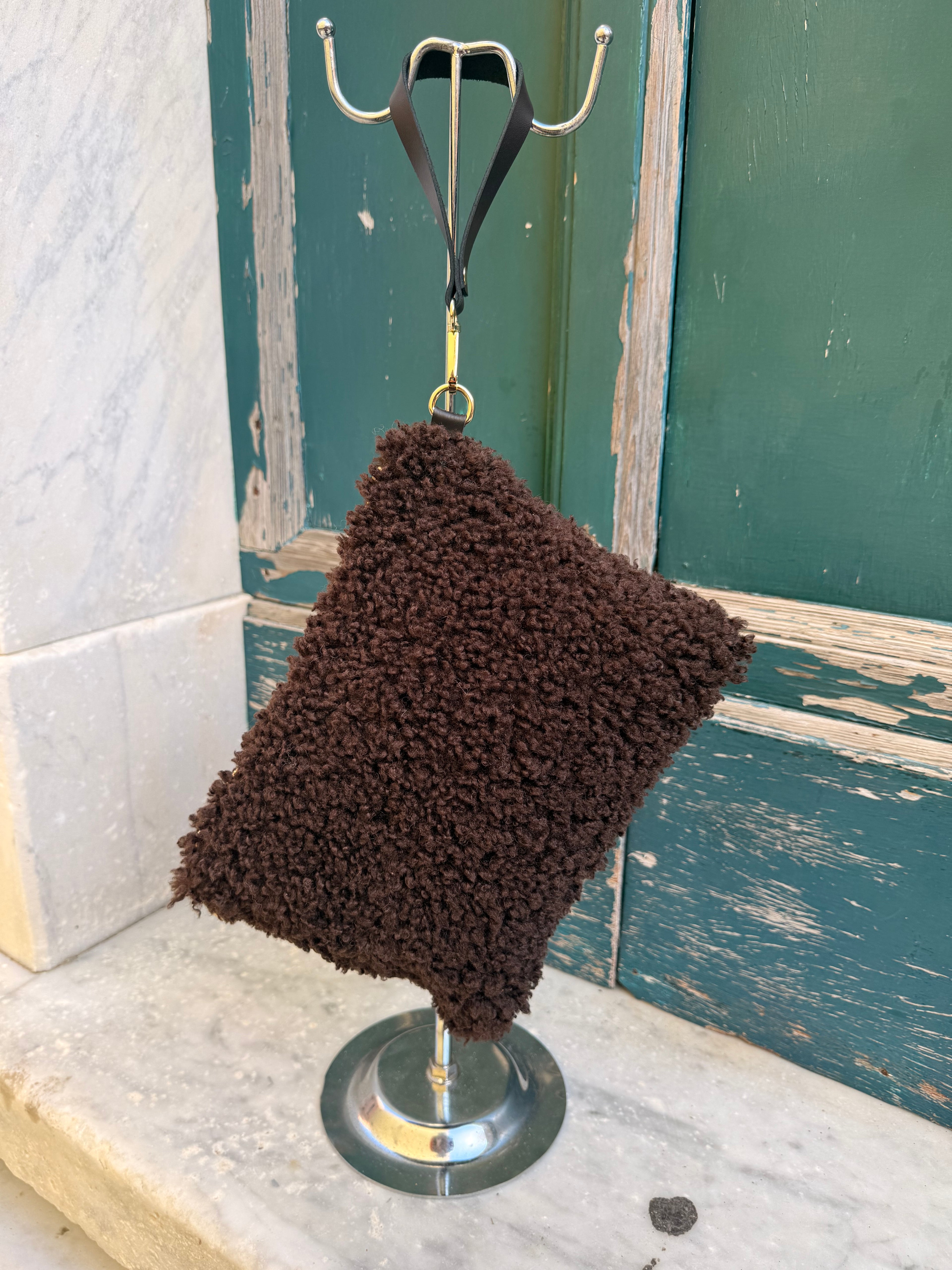 Borsa Pochette Giuli in Vera Pelle e Teddy con tracolla