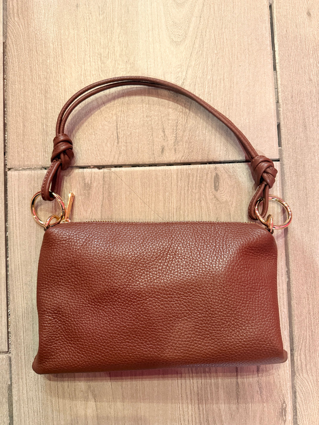 Borse  “￼Franci”in vera pelle con anelli dorati