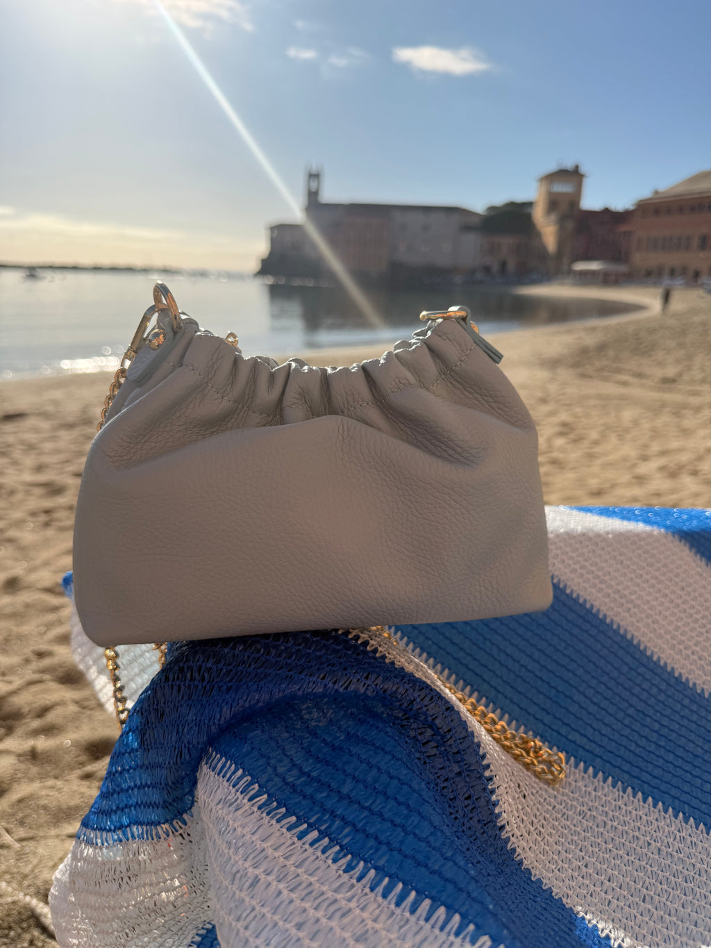 Borsa Mary Vera Pelle con tracolla metallica