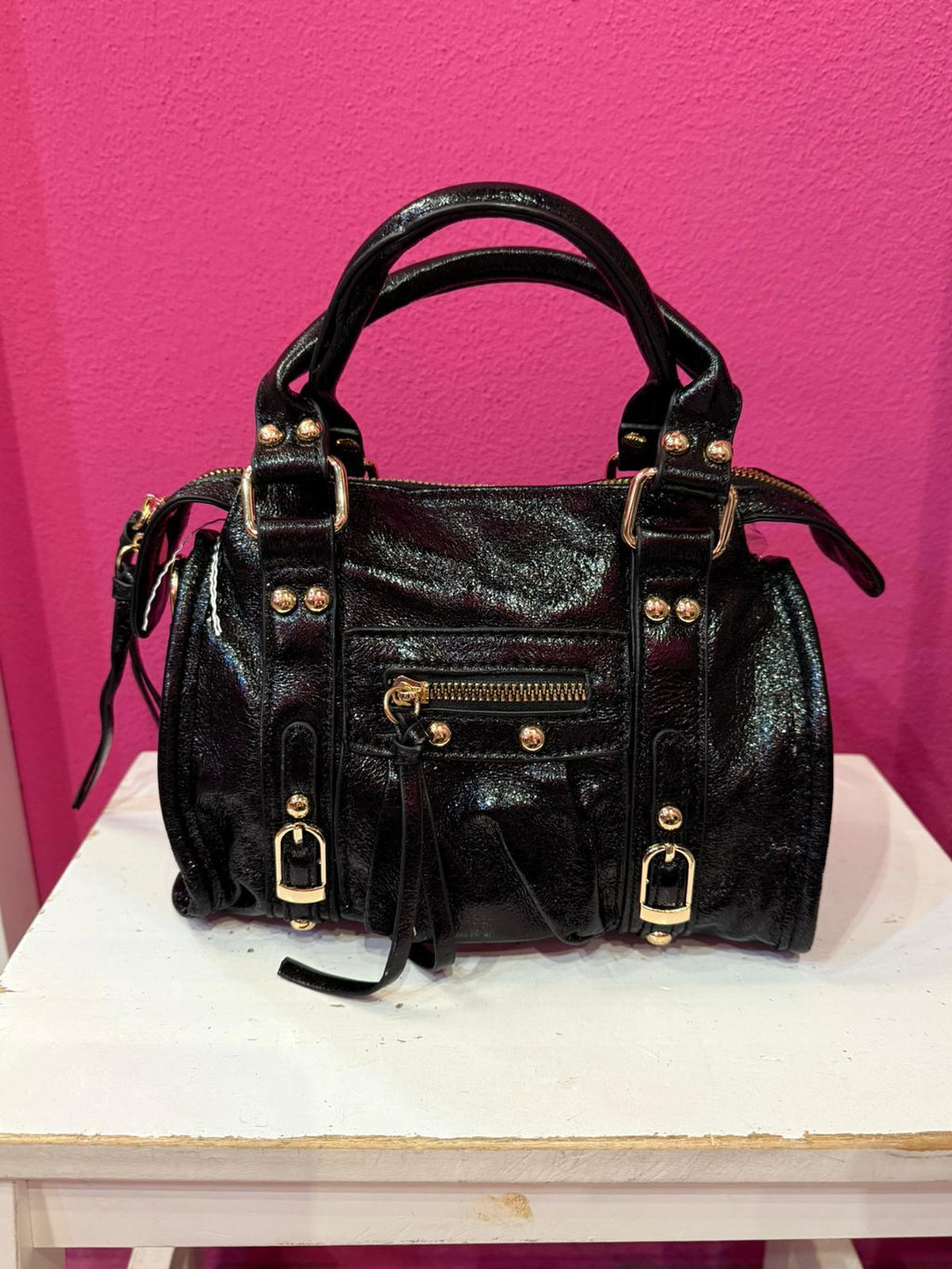 Borsa Cristobal Metalizzata in Eco Pelle con Tracolla