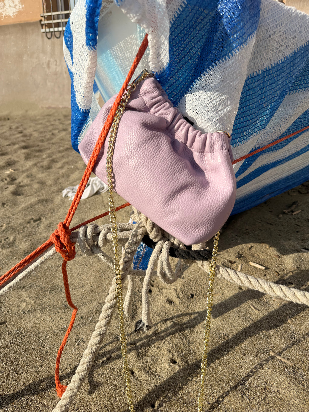 Borsa Mary Vera Pelle con tracolla metallica