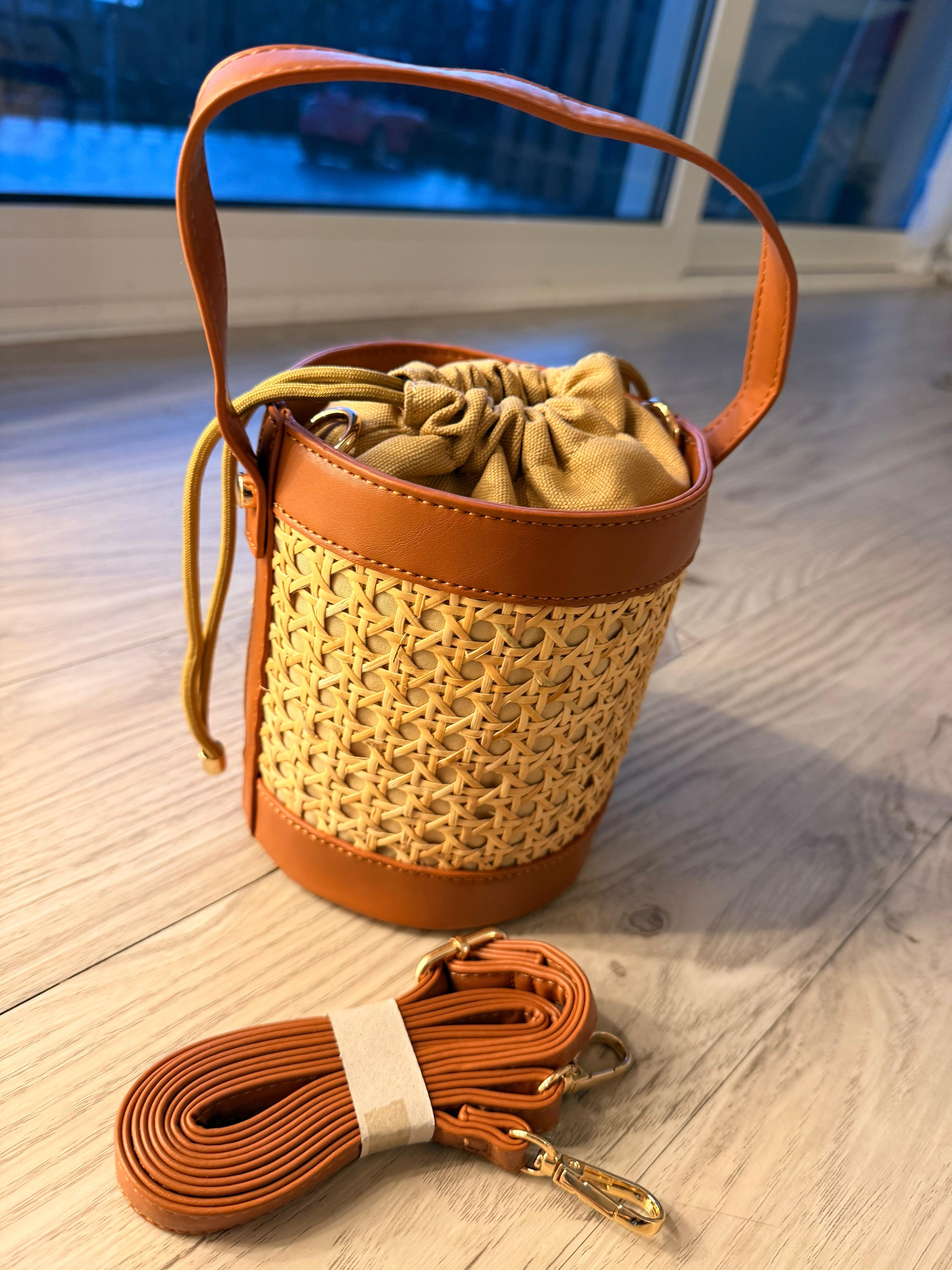 Borsa Secchiello Riviera Intrecciata con Tracolla