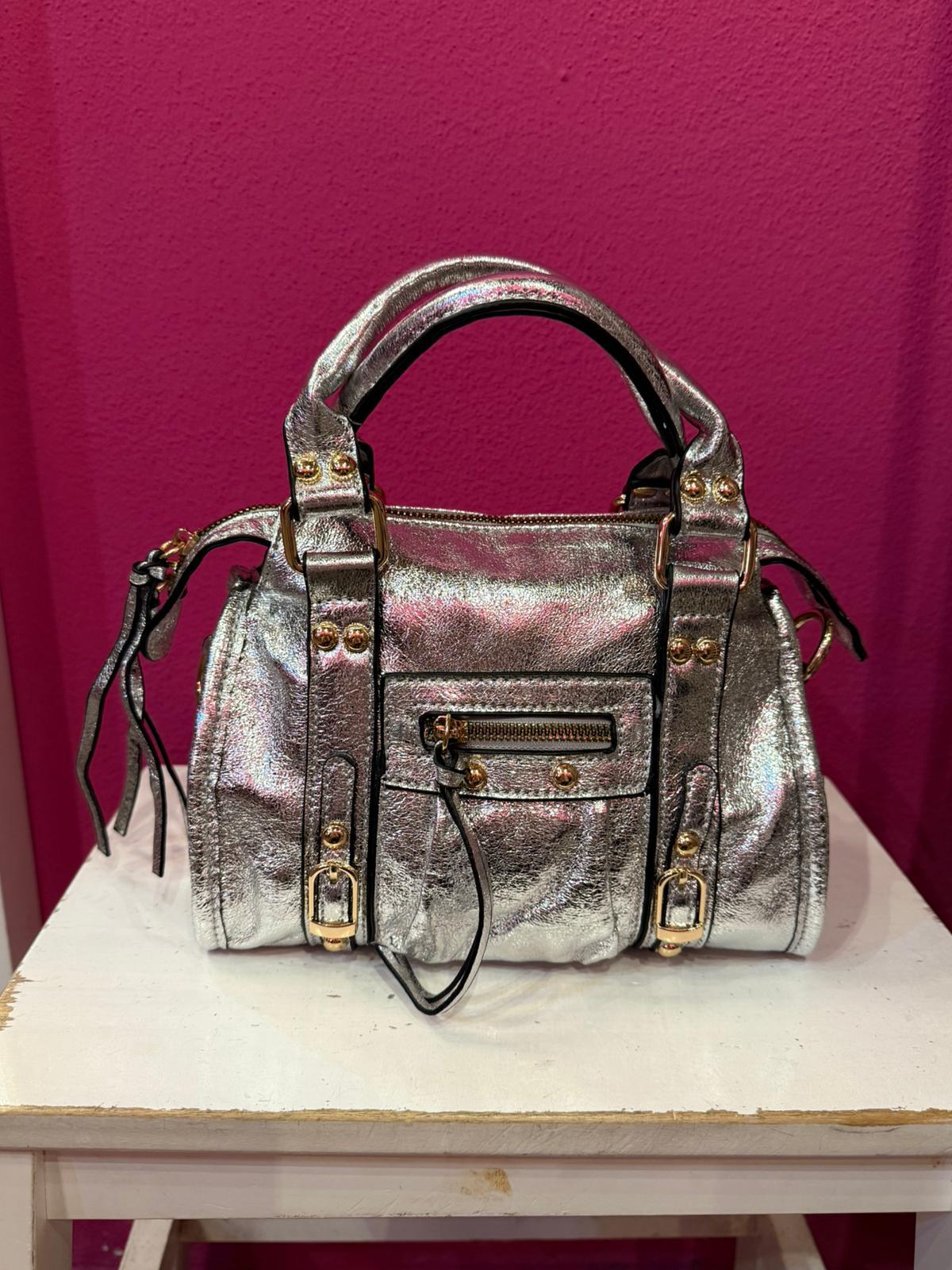 Borsa Cristobal Metalizzata in Eco Pelle con Tracolla