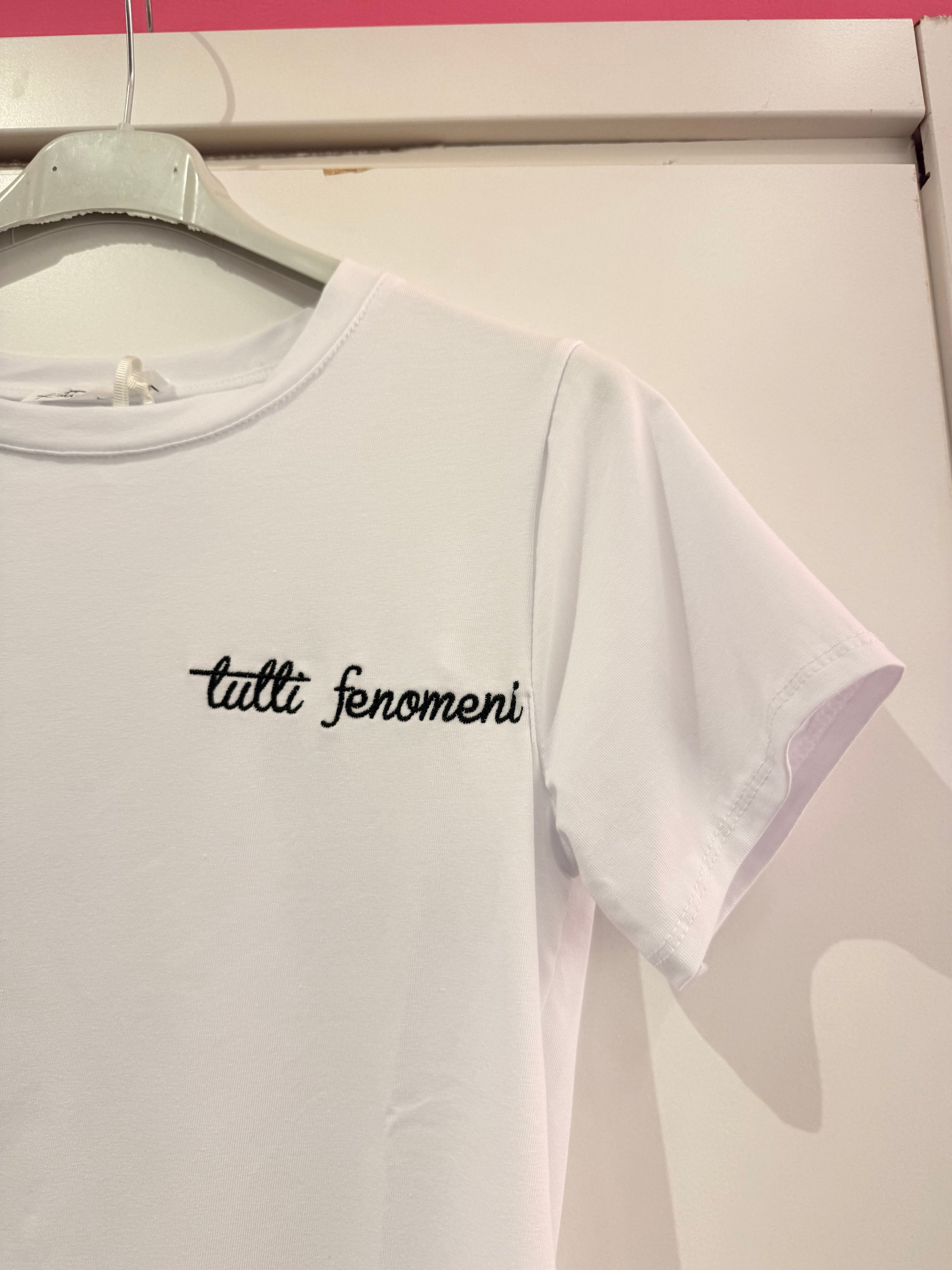 T-shirt scritte divertenti (ricami neri) 100% cotone