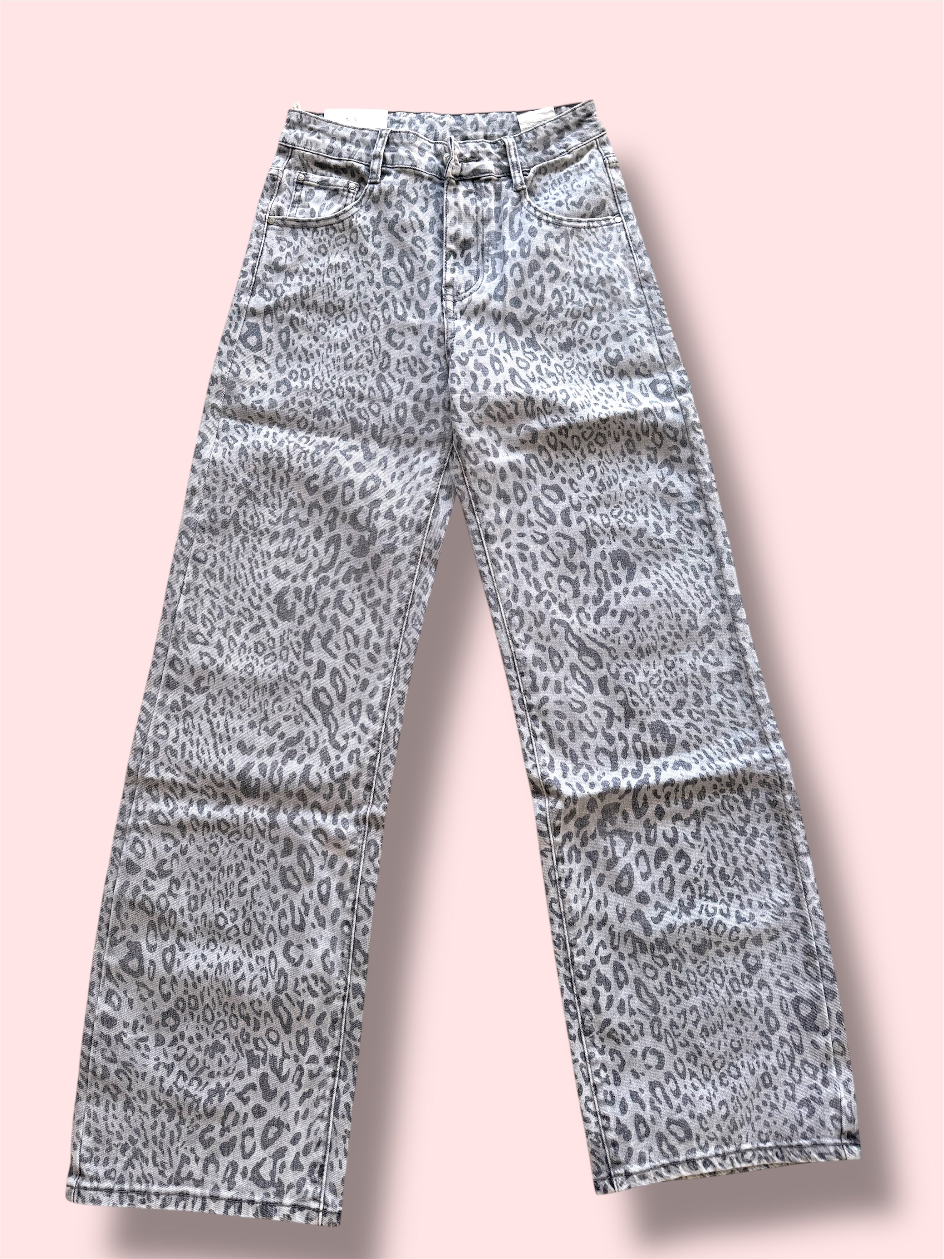 Jeans in Animalier Denim Azzuro Blu